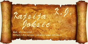 Kajsija Joksić vizit kartica